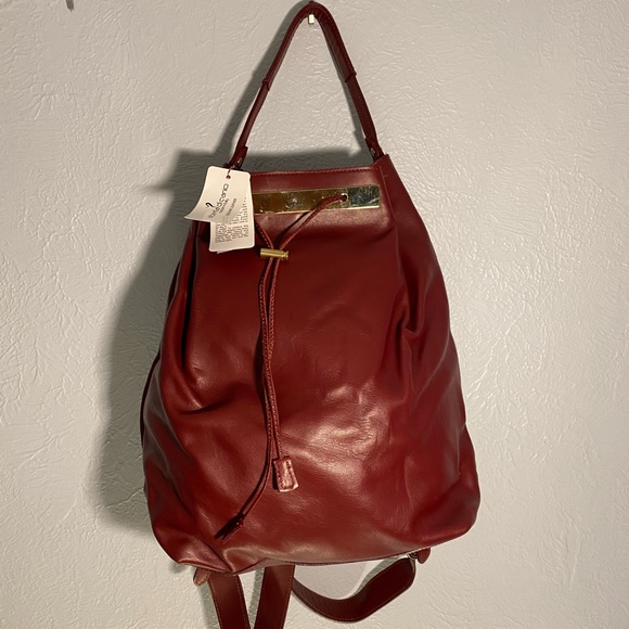 Alberta Di Canio Handbags - Tresor Calf Leather Ruby Backpack Purse NWT - Alberta di Canio Italy